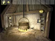 Gatuno in Halloween game screenshot, free online adventure game, cat turned into stone, finding 3 ingredients for antidote