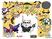 Leon Dressup free online game screenshot featuring a cat in various stylish outfits, play Leon Dressup on PlayArcadeHub