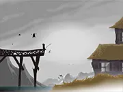 Coma Adventure free online platformer game screenshot, featuring the character Coma in a surreal 2D world
