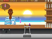 Sunset Flavors free online time management game screenshot, preparing colorful cold drinks at a beach bar during sundown