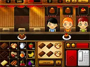 Chocolate Bar game screenshot, casual cooking and management game, mixing ingredients to make candies, play free online sweet shop game