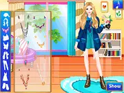 Denim Jackets dress-up game image showing a styled model wearing a fashionable denim jacket paired with coordinated accessories and clothes. Play free online fashion game.