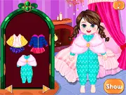 Sweet Winter Baby Dress Up game image showing an adorable baby character wearing a cozy, fashionable winter outfit with accessories. Play free online dress-up game.