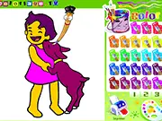 Free online coloring game featuring a girl and a lamb, simple art activity for kids and adults to play on PlayArcadeHub
