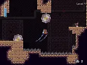 Leap Jet Bear free online game screenshot, space bear character using a jetpack to jump over deadly spikes
