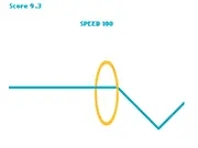 Screenshot of the CrossTheLine free online game, showing a winding, narrow path in the center of the screen that a player must trace with their mouse.