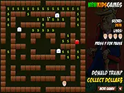 Donald Collect Dollars game screenshot showing the character in a maze collecting dollar bills and avoiding monsters. Play free online arcade game.