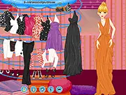 Party Night Dress Up free online game screenshot, stylish woman in a party dress on PlayArcadeHub