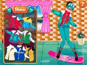 Winter Olympic Snowboarding game image showing a snowboarder flying off a ramp with mountains and snow visible. Play free online winter sports game.
