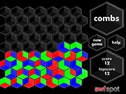Combs free online puzzle game, rotating blocks, color matching cube game