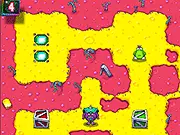 The Blobbit character preparing to push a box onto a glowing mark in the online puzzle game Blobbit Push