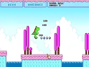 CandynO 2 game screenshot, CandynO character jumping in a 2D platform game level