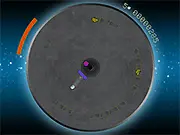 Screenshot of X-Bound free online arcade game showing the circular blocks and 360-degree paddle in the center