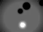 A Single Light online game screenshot – a small glowing light being chased by large, growing balls of darkness