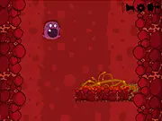 ShtCan game screenshot showing a character dodging obstacles while falling and being chased by a large monster worm from below.