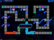 Ghost Hacker 2 tower defense game interface, neon graphics, programs defending against enemy units, free online strategy game