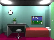 Room Fake puzzle game screenshot, close-up of a desk with scattered clues and a mysterious locked box