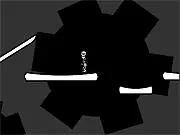 Tricksy game screenshot, character jumping with angled physics control on a tricky platform level