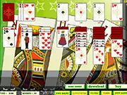 The main screen of Elite Solitaire, showing the classic Klondike tableau, foundation piles, and deck ready to play online for free on PlayArcadeHub.
