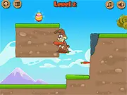 Rabbit Adventure free online platformer game screenshot, bunny collecting Easter eggs