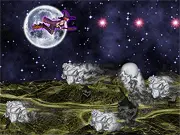 Witching Hour free online game. A witch flying on a broomstick at night, shooting at several incoming white ghosts and creepy enemies.