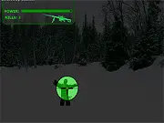 Killer Bob Shooter Online free game. A character named Bob with a beanie hat is popping up from holes in the snow, with a crosshair aiming at him.