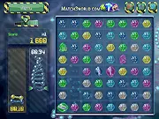 Microscopic view of cells, molecules, and a broken DNA chain in the fast-paced puzzle game DNA Lab Rush