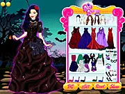 Girl Style Vampire Dress-Up free online game screenshot showing a girl in gothic vampire clothing and makeup