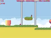 Block Man free online platformer game, main character running and jumping, collecting orange beans
