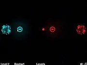 Space Bowl free online puzzle game. A projectile being launched to bounce off walls and land inside a target bowl in a geometric, dark blue space environment.