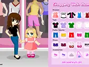 Shopping With Mom free dress up game characters getting ready for the mall, choosing fashionable clothes and accessories