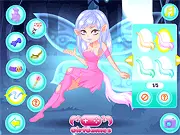 Forest Fairy Maker free online dress up game screenshot showing a cute fairy with wings on PlayArcadeHub