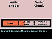 The Bar - Chapter 1 free online adventure game screenshot, showing a dimly lit interior scene, possibly a bar or small room, highlighting the game's atmosphere.