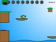 Gameplay screenshot of Super MPCorp, showing the main character using a jetpack to fly past an enemy while holding a gun in the action platformer, free online game on PlayArcadeHub.