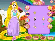 Rapunzel Hipster Makeover free online dress up game screenshot showing a stylish princess on PlayArcadeHub