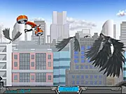 Generator Rex Nanite Runner free online game screenshot showing Rex running and jumping over obstacles in a futuristic landscape, play Nanite Runner on PlayArcadeHub