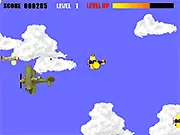 Is War Again game screenshot, biplane flying and shooting down enemy aircraft in the sky, free online arcade shooter game