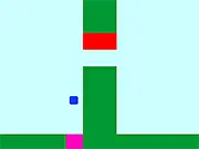 Gameplay screenshot of Circle Platformer Online, showing a small blue circle navigating a large rotating platform while avoiding red spots, available for free on PlayArcadeHub.