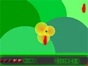 Zyxe online game screenshot showing a small player icon frantically evading a large, sweeping radioactive energy wave in a minimalist, dark blue environment.