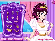 Spring Wedding Dress Up game screenshot, bride in floral wedding gown, play free online fashion game at PlayArcadeHub