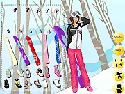 Hot Snowboard Dressup free online game, girl in stylish winter sports gear, trendy snowboard fashion