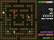 Easter Bunny Collect Carrots free online maze and kids game