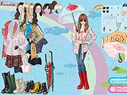 Play Spring Rainy Day free online dressup game, choosing outfits and shoes for rainy spring weather