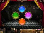Screenshot of the Magic Memory game showing four large, brightly colored squares (red, blue, green, yellow) on a dark background, indicating the player's turn to repeat a sequence.