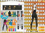 Orange Caramel K-Pop Style dress-up game featuring the girl group members in colorful, quirky outfits.