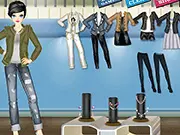A stylish Korean star model wearing a fashionable blazer and complete outfit from the Korean Star Blazer Style dress-up game