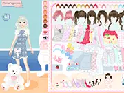 Cute Pajamas Dress Up game featuring a girl in a stylish, comfortable sleepwear outfit