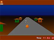 Screenshot of Putnik the Pumpkin game, a Halloween-themed shooter featuring a flying pumpkin character fighting spooky monsters like zombies and ghosts.