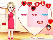 Sweet Valentine Kiss Dressup game showing a couple dressed for a romantic Valentine's Day date
