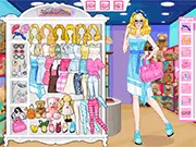 Screenshot of the Goldilocks Today free online dress-up game, showing the character Goldilocks in front of a wardrobe filled with various modern and fairytale-inspired clothing options.